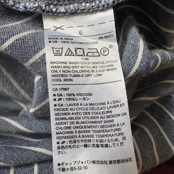 Banana Republic Blue and White Striped Knee-Length Dress Size 6 - Picture 8 of 8